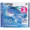 DVD-R TDK        4.7Gb, 16x, 5шт., Jewel Case, (t19410), записываемый DVD диск (DVD-RJ005/TDK16)