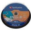 DVD-R Verbatim  4.7Gb, 16x, 10шт., Cake Box, Wide Printable Waterproof, (43763), записываемый DVD диск (DVD-RС010PW/V16)