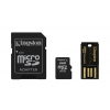 (MBLYAG2/2GB) Карта памяти Kingston, стандарт microSD, 2ГБ, Mobility Kit Generation 2 с адаптерами SD, USB (SDMicro-2GB/K-KitG2)