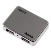 Концентратор USB 2.0 1:4, пассивный, серый/хром, Hama     [ObC] (H-54107)