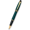 Ручка роллер. Ipsilon.Корпус-зеоеная смола, отделка-черный лак, позолота. (AU-В71/V)