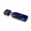 (APAM401U-S) Устройство чтения  карт памяти Apacer Mega Steno M401 для карт памяти SD/SDHC/MemoryStick/MMC, цвет голубой (AP-AM401)