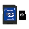 (SD-C02GJ(BL3A) Карта памяти Toshiba, стандарт microSD, 2 Gb с адаптером SD (SDMicro-2GB/T)