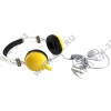 Наушники с микрофоном Cosonic CD-668MV Glossy Yellow (шнур 2.2м,  с регулятором громкости)