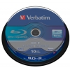Blu-Ray Verbatim  25Gb, 6x, 10шт., Cake Box, White Blue, LTH, (43742), записываемый компакт-диск (BD-R25C10/VER6)