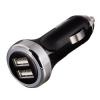 Зарядное устройство автомобильное универсальное 3.1 A для PC/MP3 /смартфонов, USB, два порта, черный,  Hama     [ObG] (H-106325)