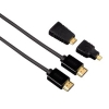 Кабель HDMI 1.4 (m-m),  2 HDMI адаптера A-C/A-D, ***, 1.5 м, черный, Hama     [ObG] (H-115059)