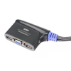 Переключатель KVM ATEN KVM+Audio,  1 user USB+VGA =>  2 cpu USB+VGA, 2048x1536, настол., исп.стандарт.шнуры, без OSD (CS62U-A7)