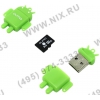 Qumo Fundroid <QM16GCR-MSD10-FD-GRN> MicroSDHC Memory Card 16Gb Class10 + USB  microSD Reader