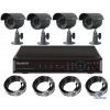 Комплект видеонаблюдения Falcon Eye FE-004H Дача 4-е уличные камеры с ИК подсветкой 1/3"  CCD;  0 Лк при ИК вкл;   блок питания 5А  для по
