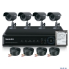Комплект видеонаблюдения Falcon Eye FE-004H Kit Дача+ 500 Gb 4-е  уличные камеры с ИК подсветкой 1/3" CCD; чувствительность 0 Лк при ИК вкл;   блок пи