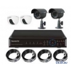 Комплект видеонаблюдения Falcon Eye FE-004H Офис,2-е  купольные камеры 1/4" CCD 0,8Лк;  2-е  уличные камеры с ИК подсветкой 1/3" CCD; чувствительность
