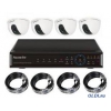Комплект видеонаблюдения Falcon Eye FE-004H Дом 4-е  купольные камеры 1/4"  CCD; чувствительность 0,8 Лк;   блок питания 5А  для подключения пяти устр