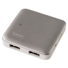 Концентратор USB 3.0 1:4 + блок питания, 5Гбит/сек, информационный индикатор, совместим с USB 2.0, белый/серебристый,  Hama     [OhC] (H-53243)