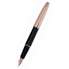 Ручка перьевая.Style. Корпус - черная смола, колпачок и перо - розовая позолота.Перо сталь М (AU-E05-LPM)
