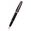 Ручка перьевая. Style.Корпус и колпачок черный матовый. Перо и отделка- розовая позолота. М (AU-E20-PNM)