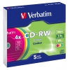 Диск CD-RW Verbatim 700Mb 4x Slim case (5шт) (43133) (мин.кол.20)