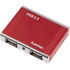 Хаб USB Hama H-78496 Концентратор USB 2.0 пассивный 1:4 корпус алюминий красный  (00078496)