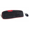 Клавиатура + мышь Genius KB-8005 клав:черный/красный мышь:черный USB беспроводная Multimedia (31340003102)