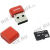 ADATA <AUSDH4GCL4-RM3RDRD> microSDHC Memory Card 4Gb Class4 +  microSD-->USB Adapter