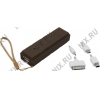 Внешний аккумулятор KS-is Power Bank KS-217 Choco/Brown (USB 0.8A, 2600mAh,  2  адаптера,  Li-lon)