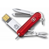 Нож перочинный Victorinox@work 4.6125.TG4B c USB-модулем 4Гб 58мм 8 функций полупрозрачный красный