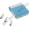 Внешний аккумулятор KS-is Power Bank KS-243 Blue (USB 1A, 8000mAh, 3 адаптера,  фонарь, Li-lon)