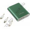 Внешний аккумулятор KS-is Power Bank KS-239 Green (USB 2.1A, 10400mAh,  3  адаптера,  Li-lon)