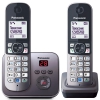 Телефон DECT Panasonic KX-TG6822RUM автоответчик АОН, Caller ID 50, Спикерфон, Эко-режим, Радионяня, + дополнительная трубка