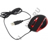 OKLICK Optical Mouse <404S> <Red&Black> (RTL) USB 6btn+Roll,  уменьшенная <581340>
