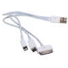 Кабель 3Cott 3 в 1 3C-DC-048W-3in1, USB на Micro USB/Apple 30-pin/Apple Lightning, 20 cм, белый