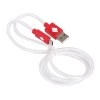 Кабель 3Cott 3C-CLDC-066BR-MUSB, USB Type A/M на Micro USB/M с подсветкой холодного оттенка, 1 м, красный