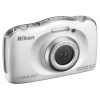 Фотоаппарат Nikon Coolpix S33 White <13.2Mp, 3x zoom, 2.6", SDXC, Влагозащитная, Ударопрочная> (водонепроницаемый 10 метров) (VNA850E1)