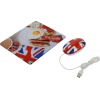 CBR Optical Mouse <English Breakfast>  (RTL) USB 3but+Roll+коврик