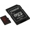 Kingston <SDCA3/128GB> microSDXC Memory Card 128Gb UHS-I U3  + microSD-->SD Adapter