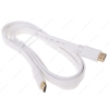 Кабель HDMI (M) - HDMI (M), 1m, DEXP [STA-3013C010] вер. 1.4; Плоская форма; Белый