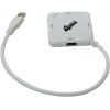Концентратор USB 3.0 ORIENT BC-308W, USB 3.0 HUB 4 Ports, мини корпус, белый (30076)
