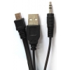 Кабель 3.5 mm Jack (M) & USB (M) - miniUSB (M), 1m, DEXP [35JM&UMMUM010SiB] Черный