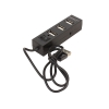 Концентратор USB 2.0 ORIENT TA-400PS(N), USB 2.0 4 Ports, 3xUSB сверху, 1xUSB с торца, выключатель, с БП (5В, 1А), черный (30149/30265)