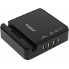 Orico <OPC-4US-BK> Зарядное устройство USB (Вх. AC100-240V, Вых. DC5V,  4xUSB 2.4A)