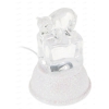 Сувенир Новогодний "Мишка на ледяном кубике" Orient [LED-подсветка, прозрачный, USB]