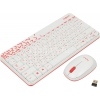 Клавиатура + мышь Logitech MK240 клав:белый/красный мышь:белый/красный USB беспроводная slim Multimedia (920-008212)