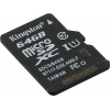 Kingston <SDCS/64GBSP> microSDXC Memory Card  64Gb  UHS-I  U1