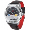 Гибридные смарт часы MyKronoz ZeTime Premium Regular цвет серебро, ремешок цвет черный карбон с красной прострочкой (00-00000347)