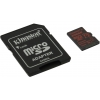 Kingston <SDCR/256GB> microSDXC Memory Card 256Gb A1 V30 UHS-I U3  + microSD-->SD Adapter