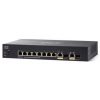 Cisco <SG350-10-K9-EU> 10-Port Gigabit Managed Switch (8UTP 1000Mbps +  2Combo 1000BASE-T/SFP)