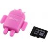 Qumo Fundroid <QM16GCR-MSD10-FD-PNK> MicroSDHC Memory Card 16GbClass10 + USB  microSD Reader
